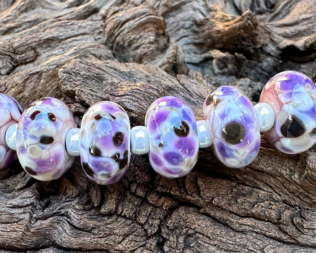 purple lampwork beads