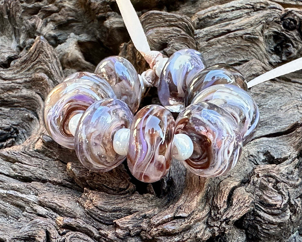 brown lampwork beads