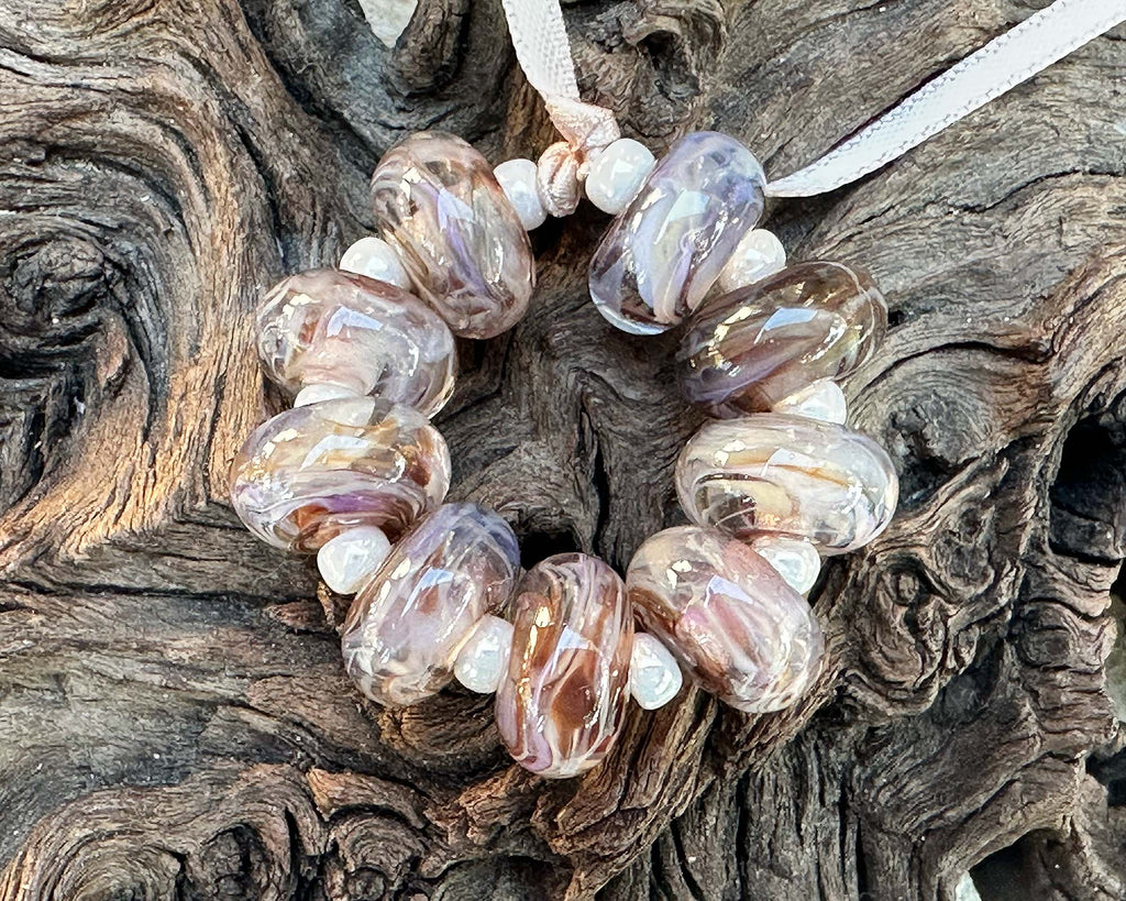 brown lampwork beads