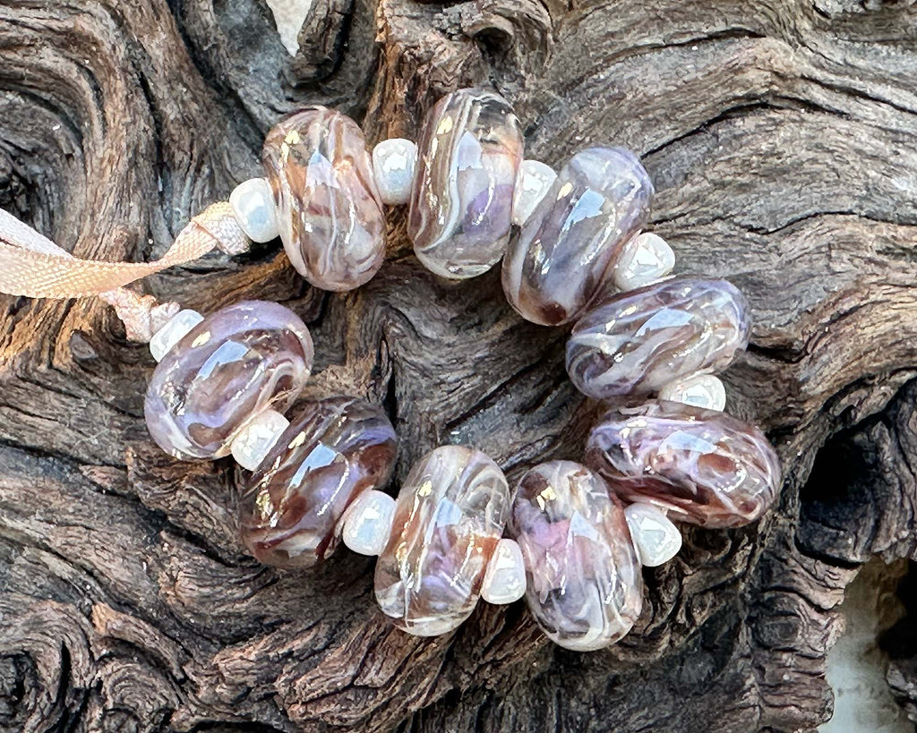 brown lampwork beads