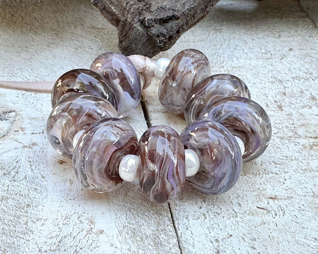 brown lampwork beads