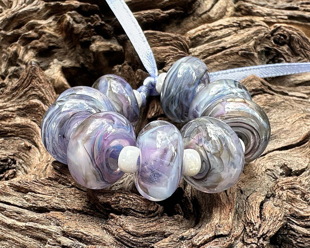 purple lampwork beads