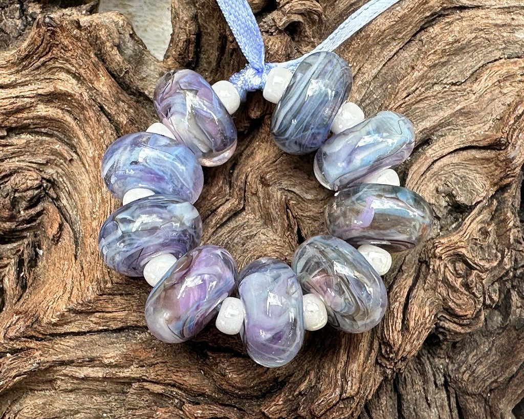 purple lampwork beads