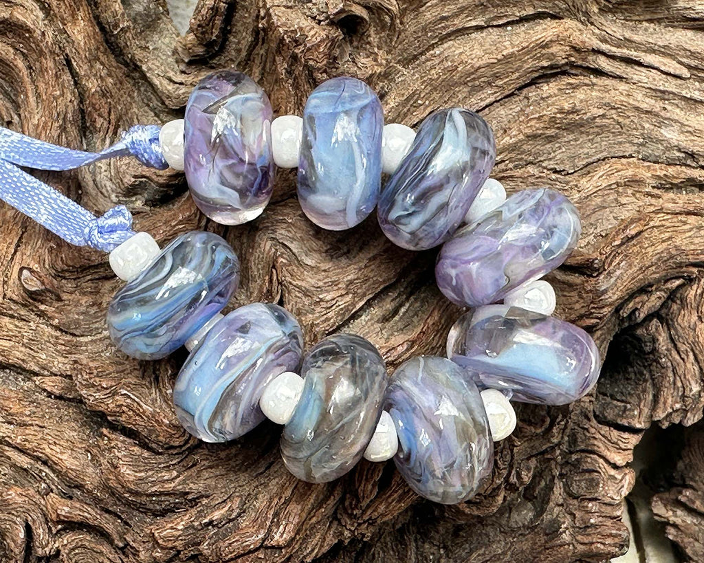 purple lampwork beads
