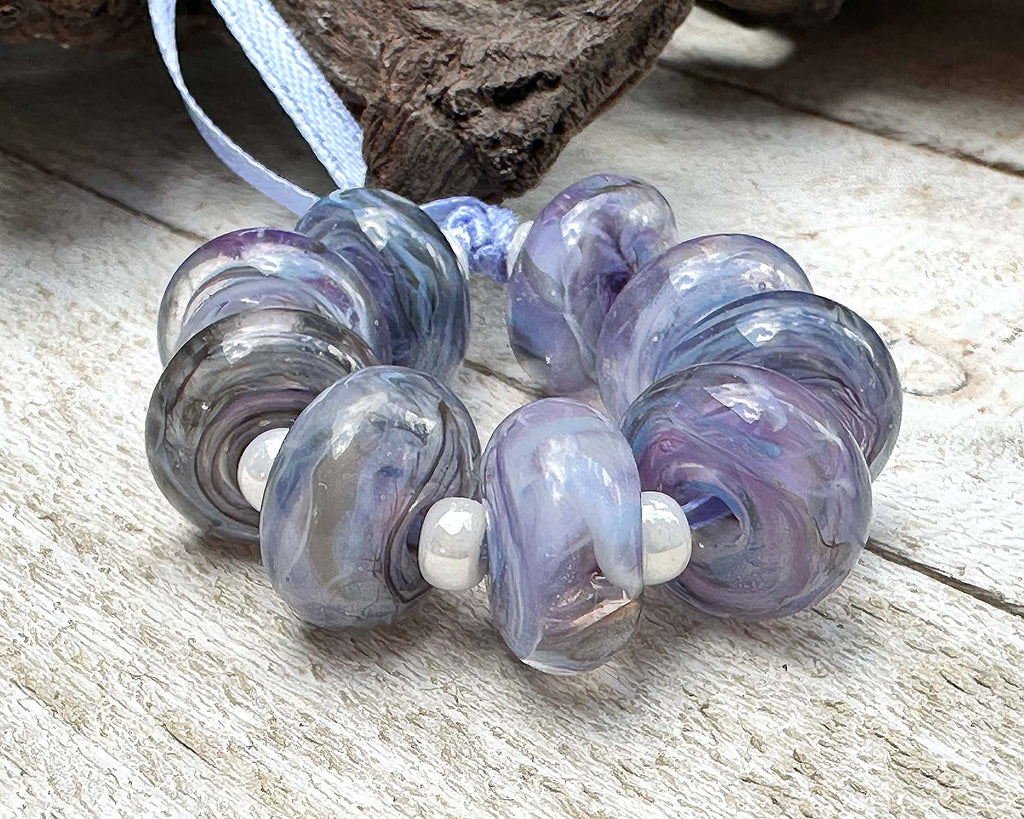 purple lampwork beads