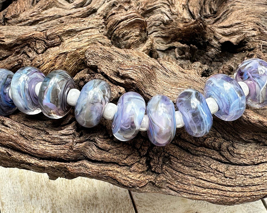 purple lampwork beads