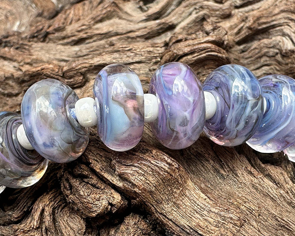 purple lampwork beads