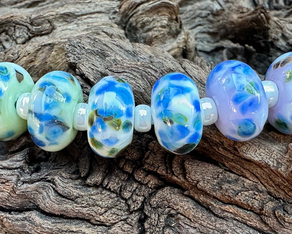 blue lampwork beads