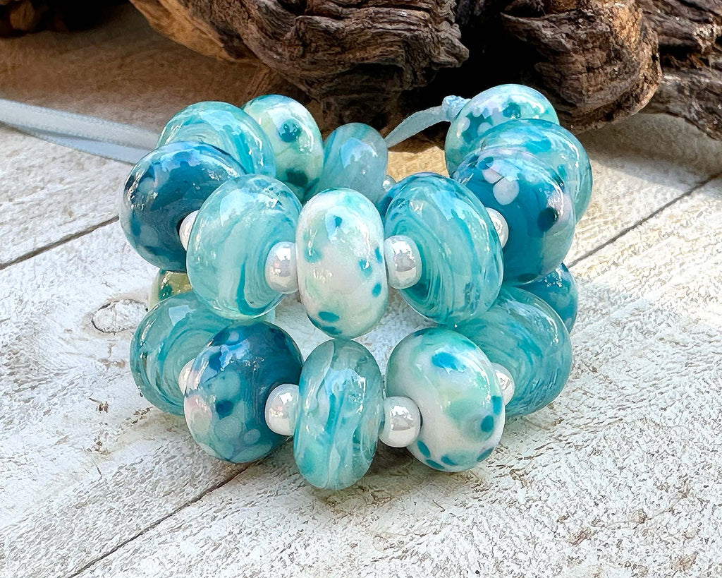 tiffany blue lampwork beads