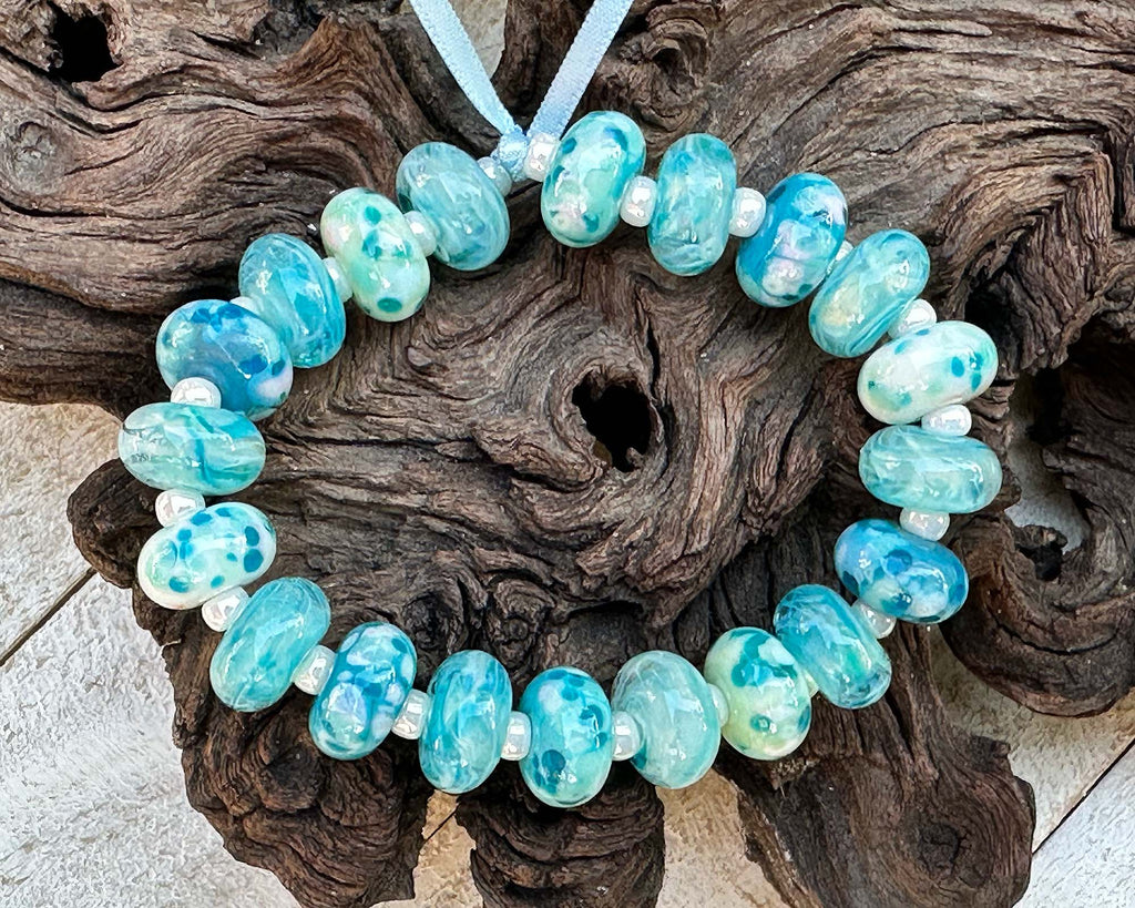 tiffany blue lampwork beads