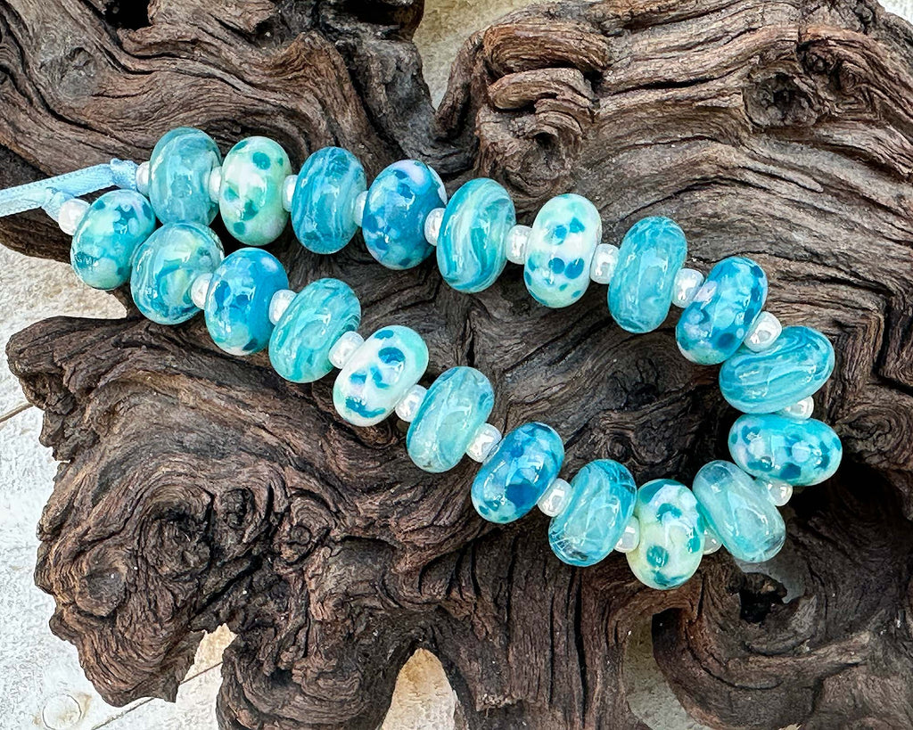 tiffany blue lampwork beads