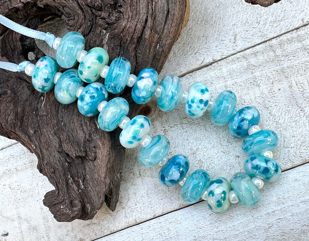 tiffany blue lampwork beads