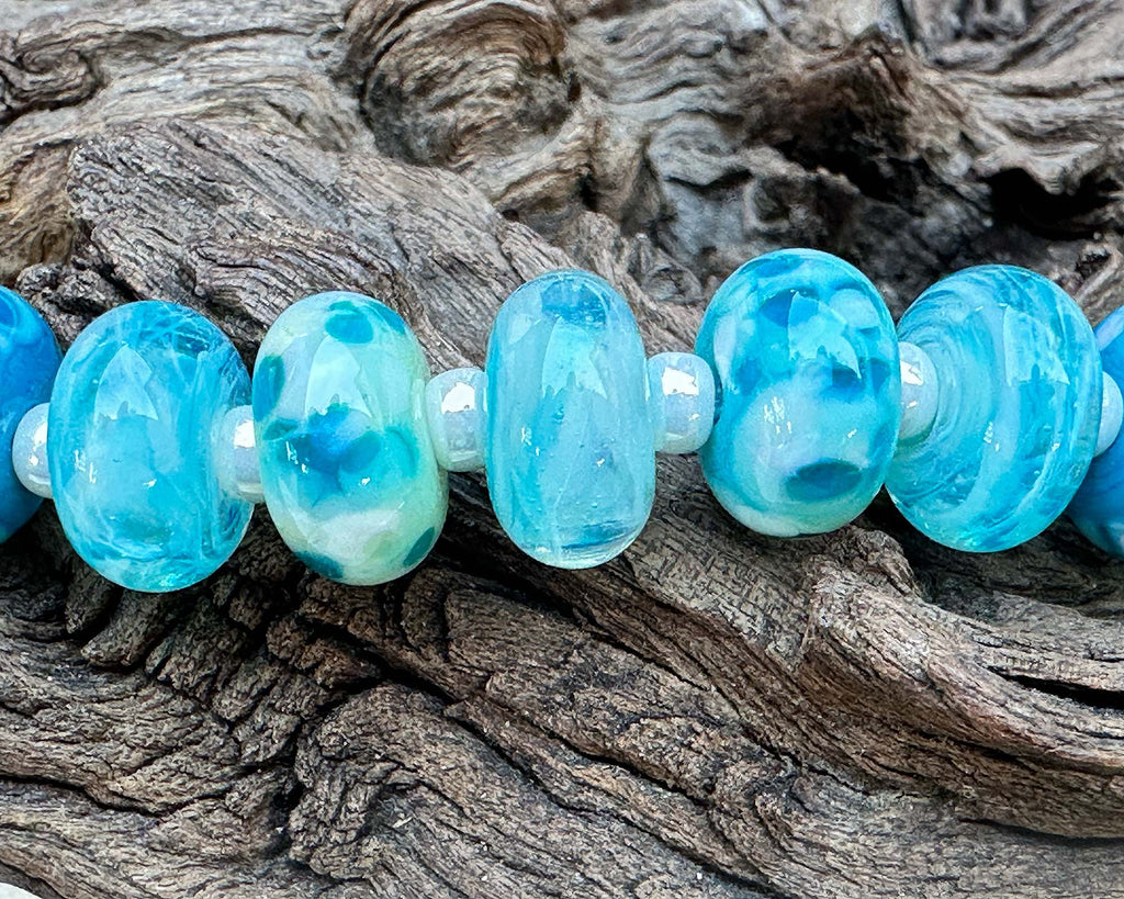 tiffany blue lampwork beads