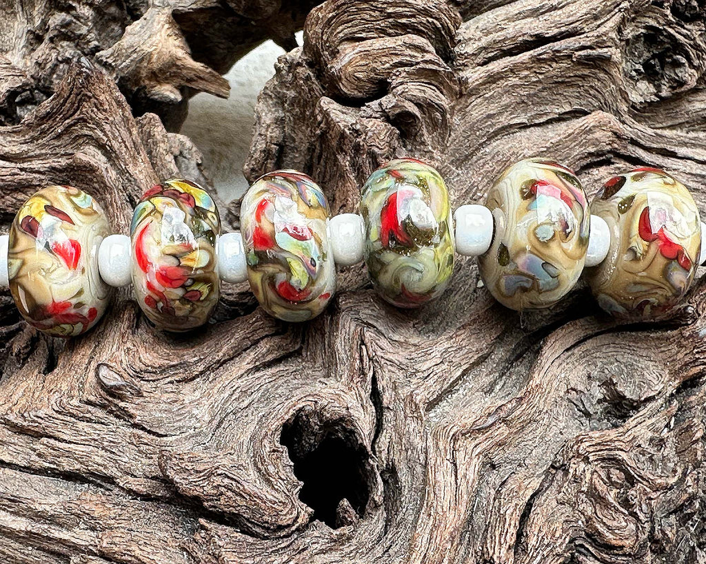 red lampwork beads
