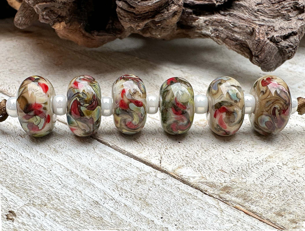 red lampwork beads