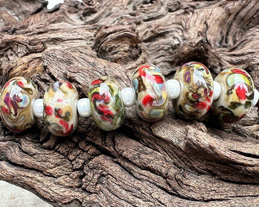 red lampwork beads