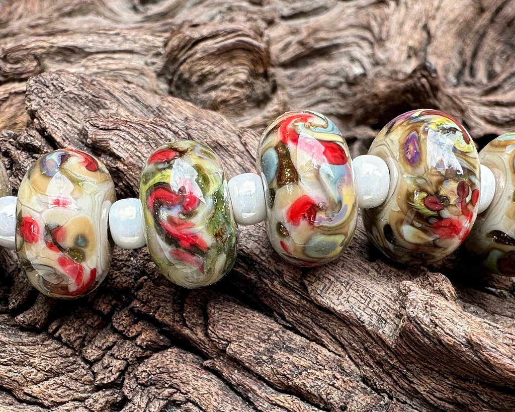red lampwork beads