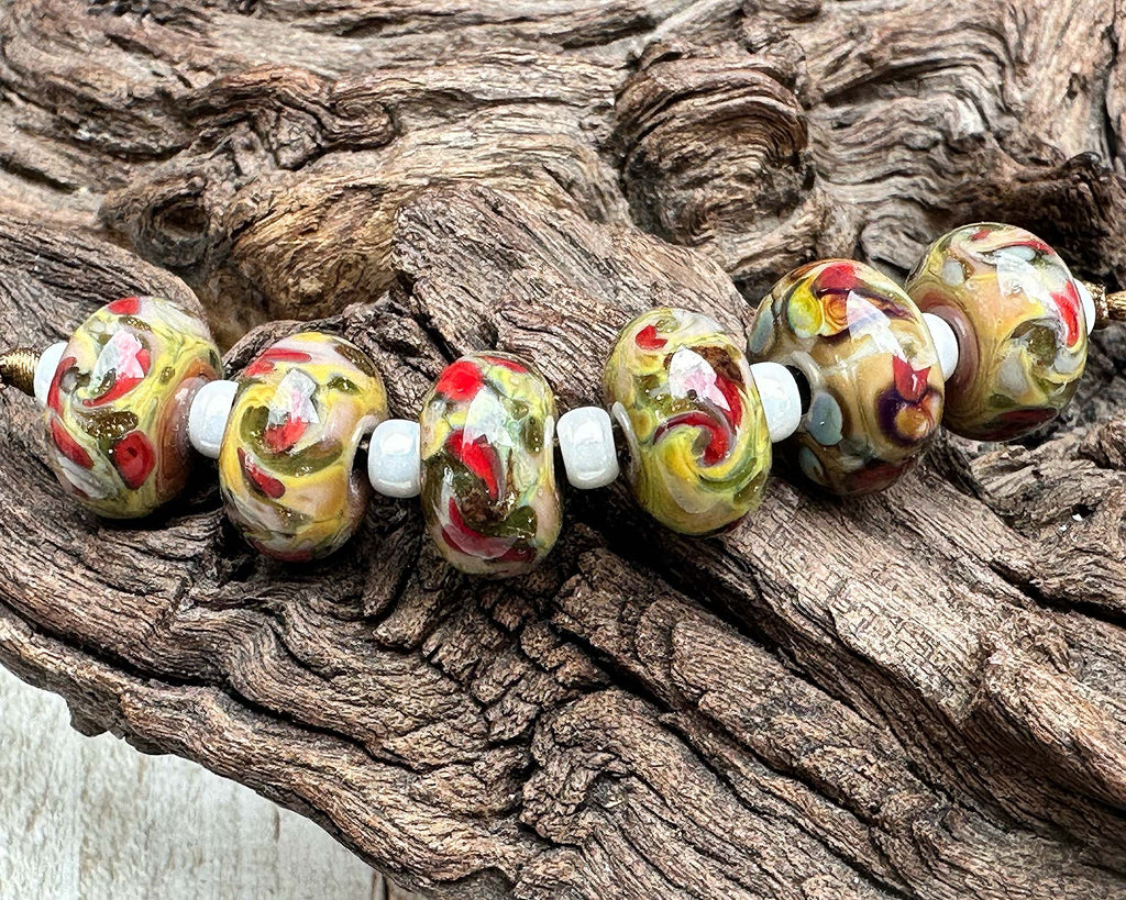 red lampwork beads