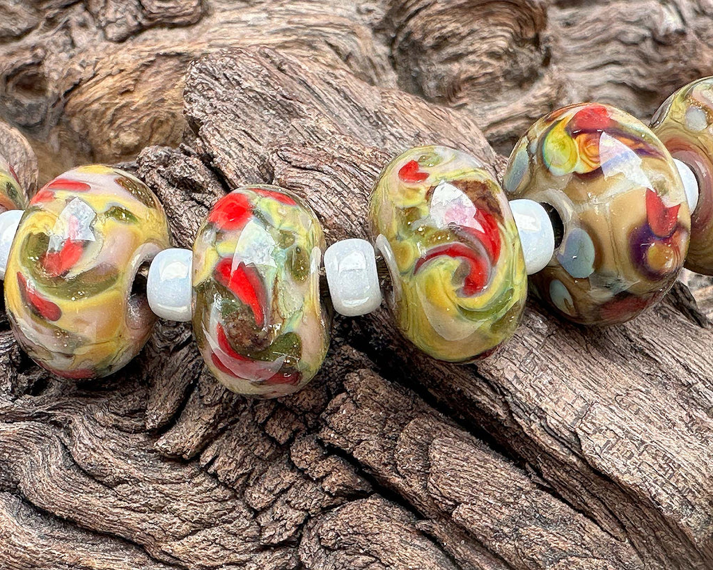 red lampwork beads
