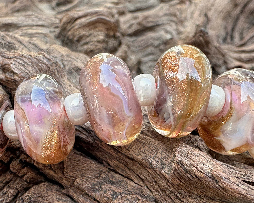 pink lampwork beads