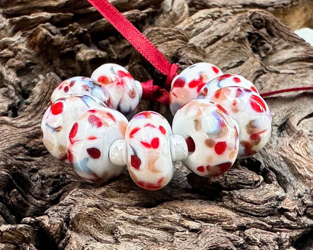 Christmas lampwork beads