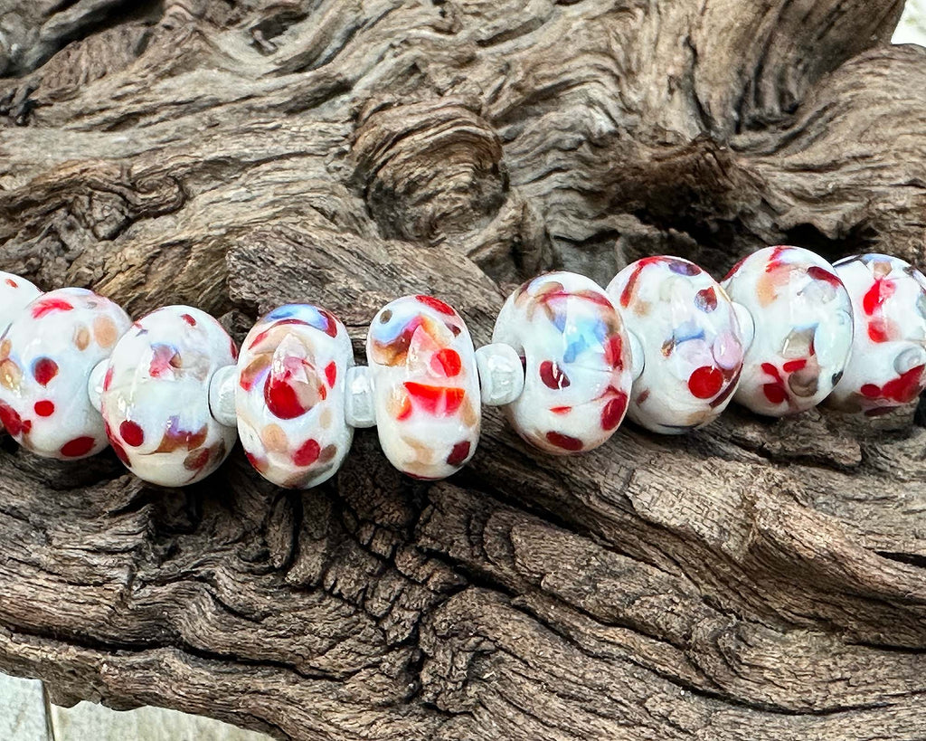 Christmas lampwork beads