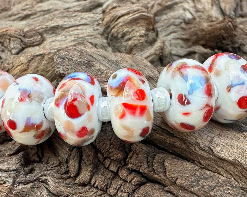 Christmas lampwork beads
