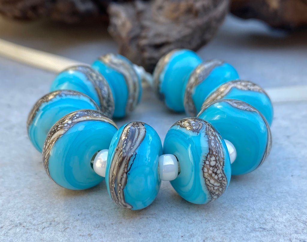 turquoise lampwork beads