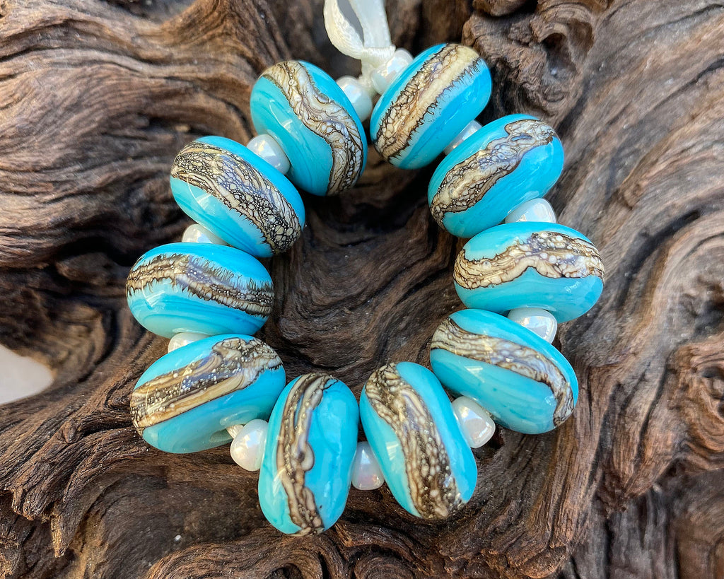 turquoise lampwork beads