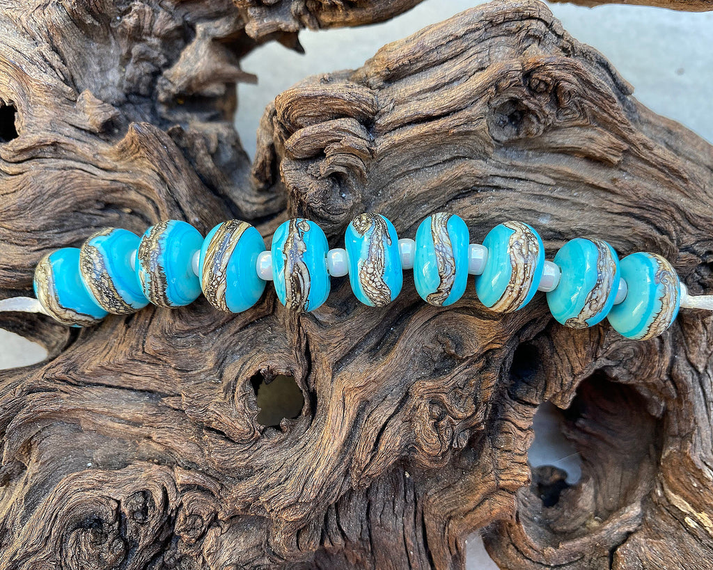 turquoise lampwork beads