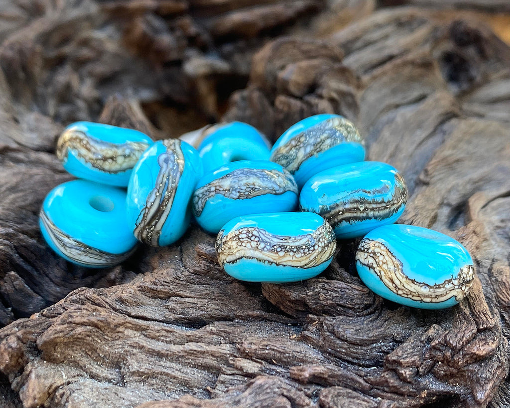 turquoise lampwork beads