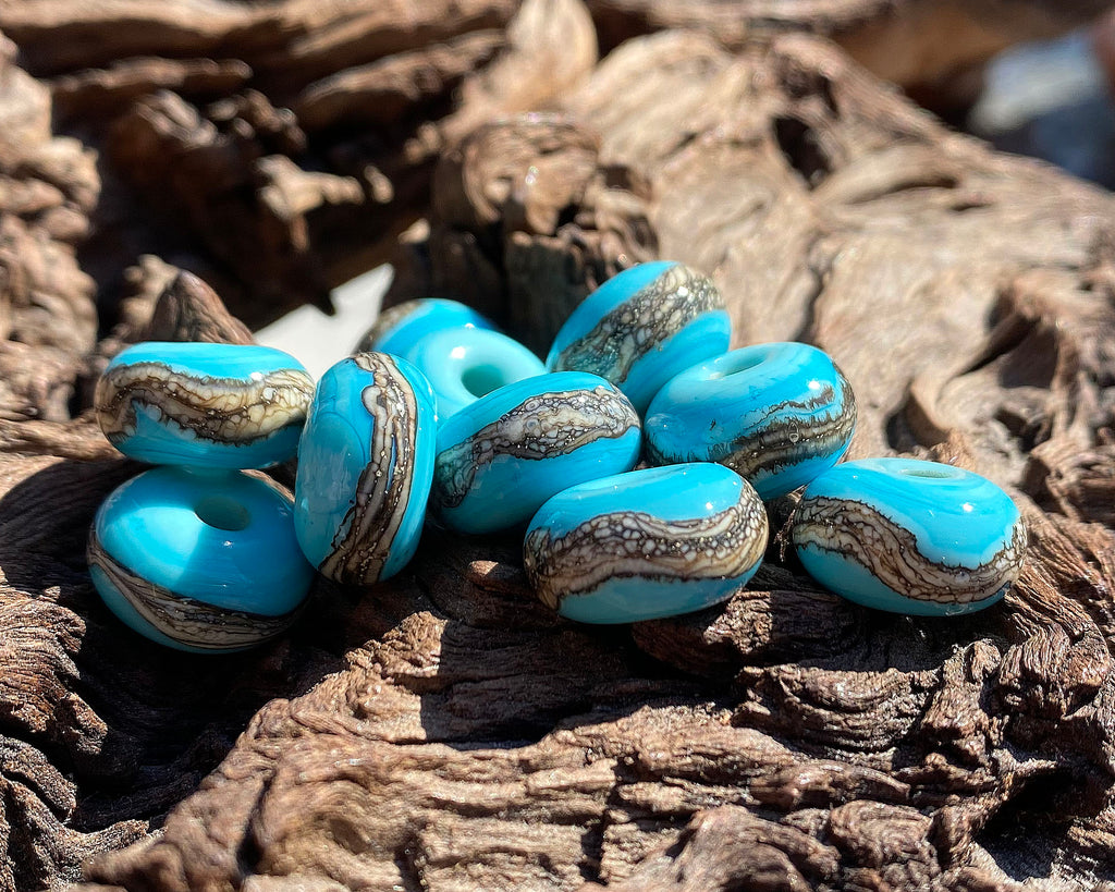 turquoise lampwork beads