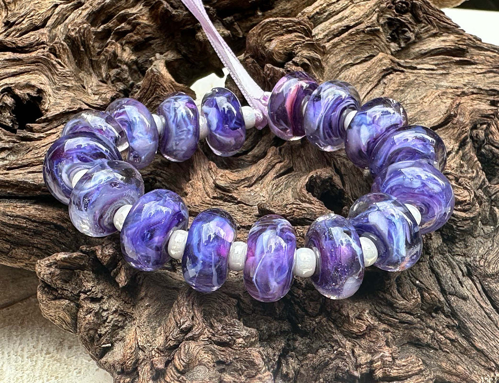 purple lampwork beads