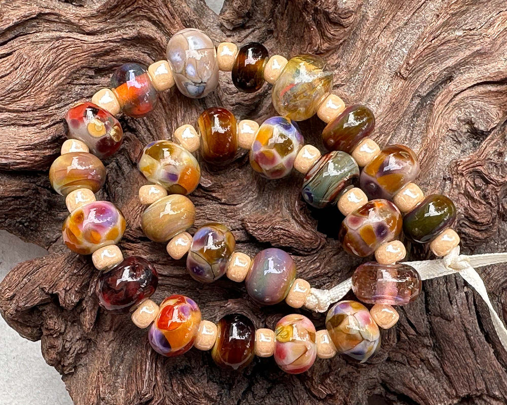 brown lampwork beads