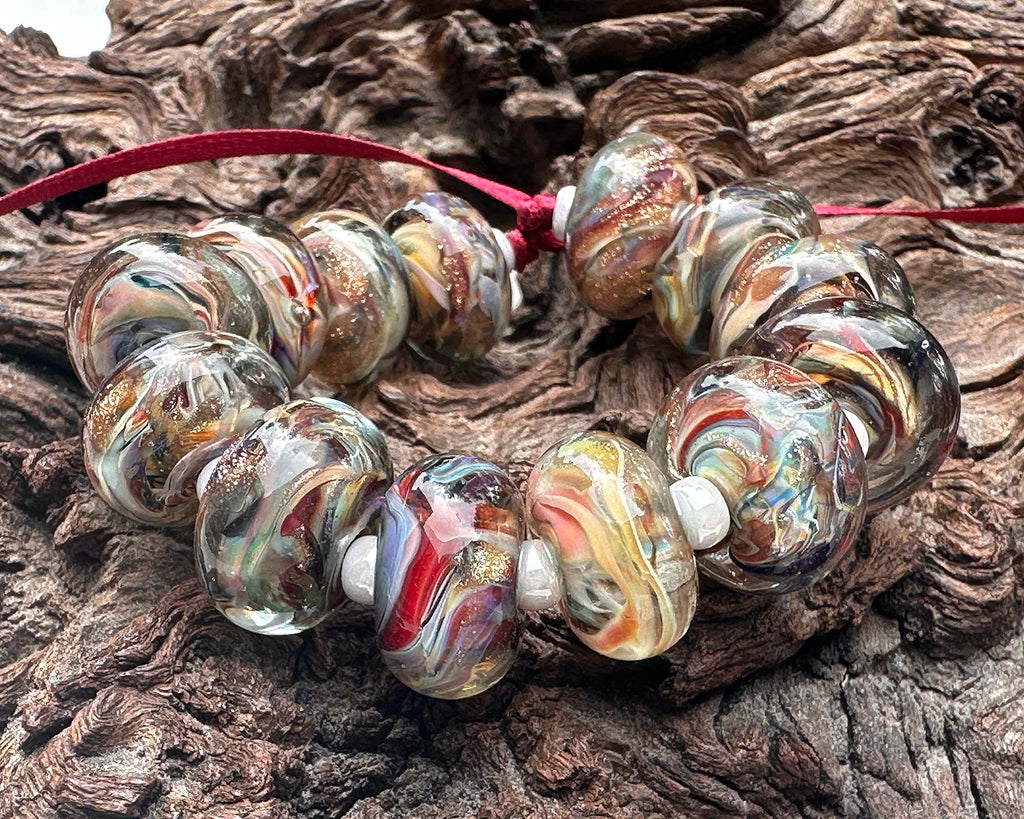 multicolor lampwork beads