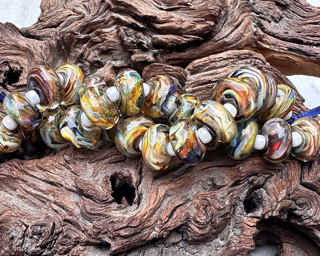 brown lampwork beads