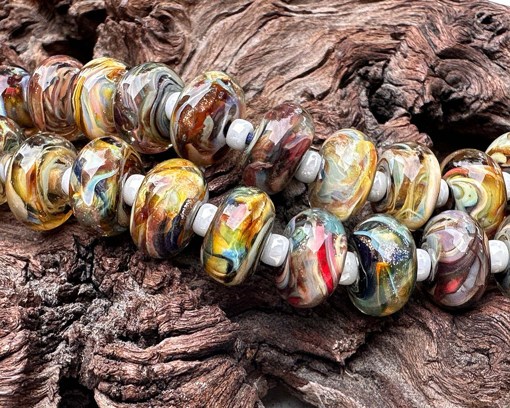 brown lampwork beads