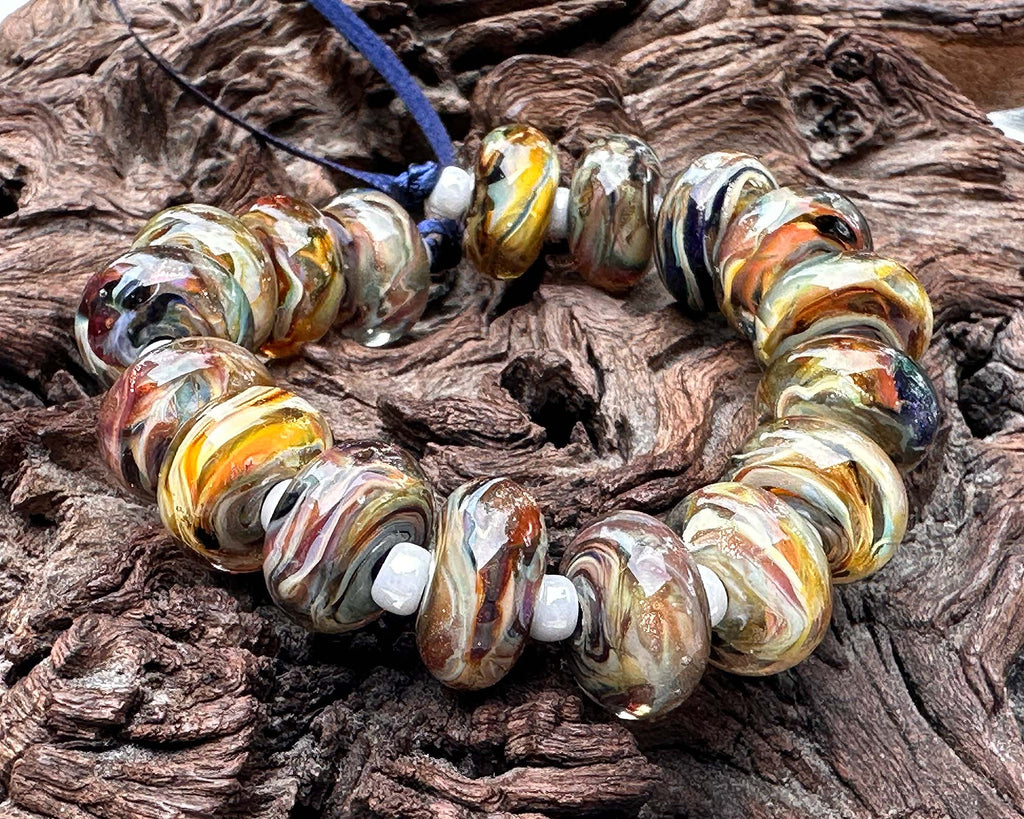 brown lampwork beads