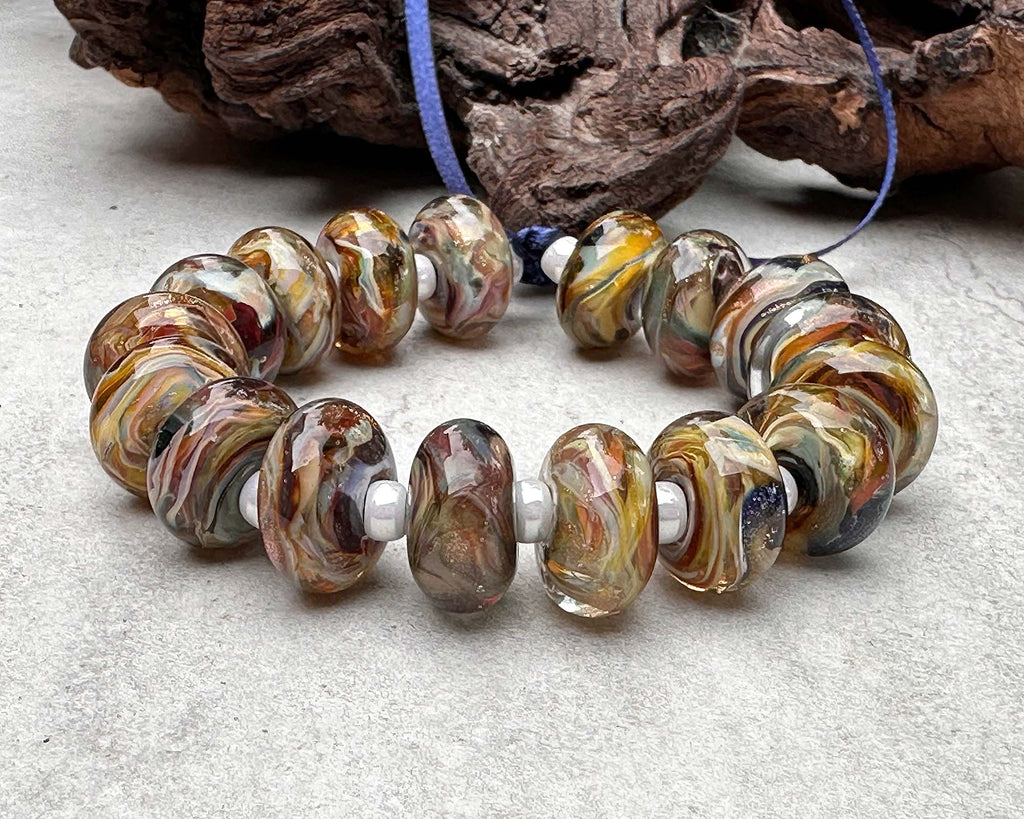 brown lampwork beads