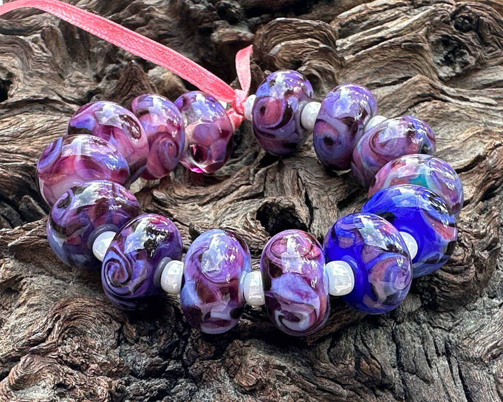 purple lampwork beads