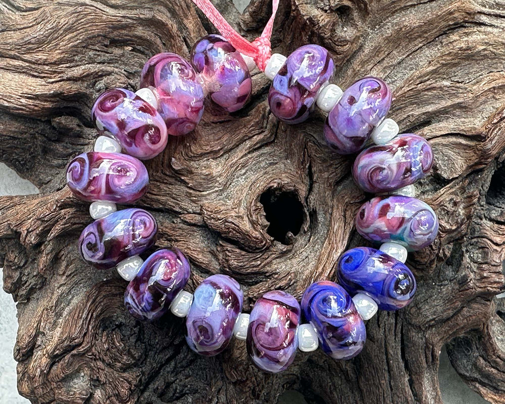 purple lampwork beads
