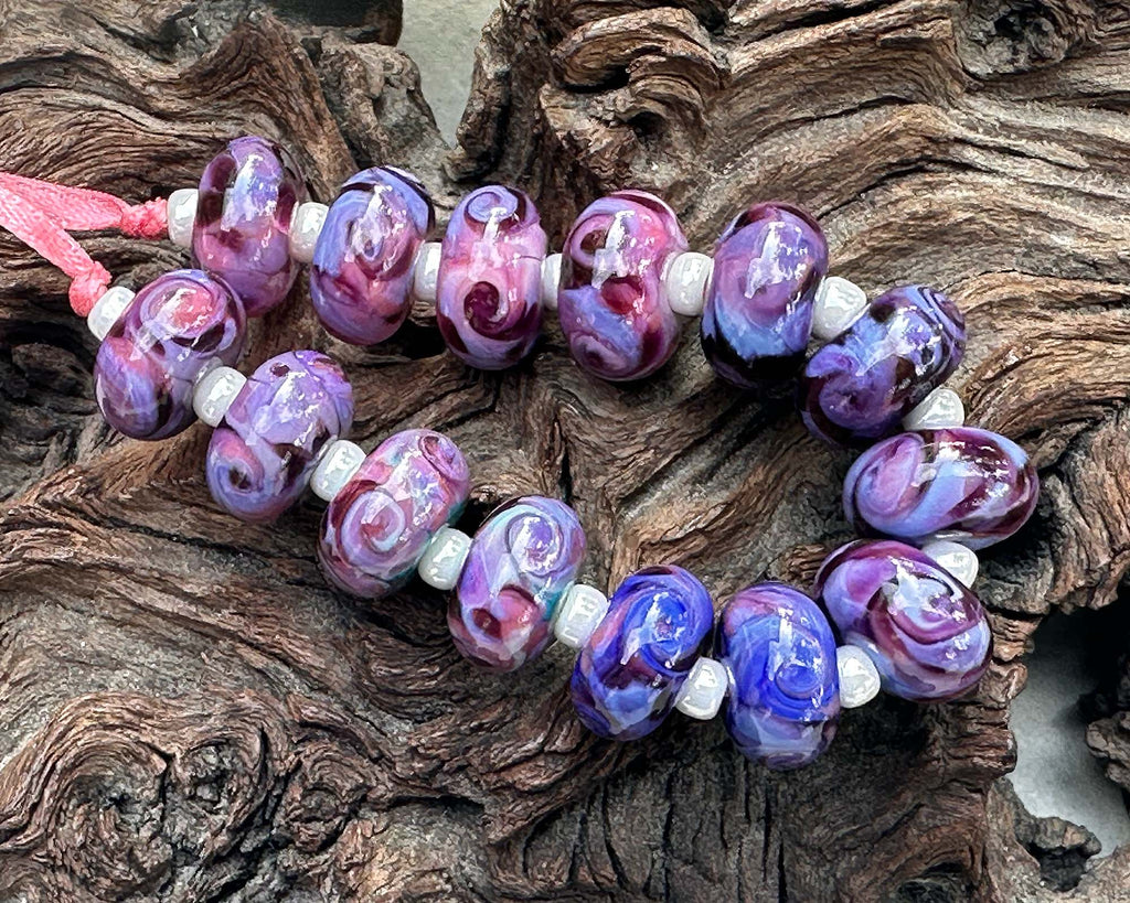 purple lampwork beads