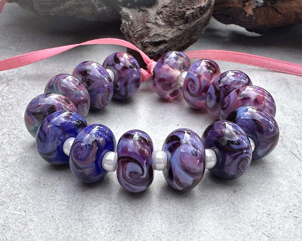 purple lampwork beads