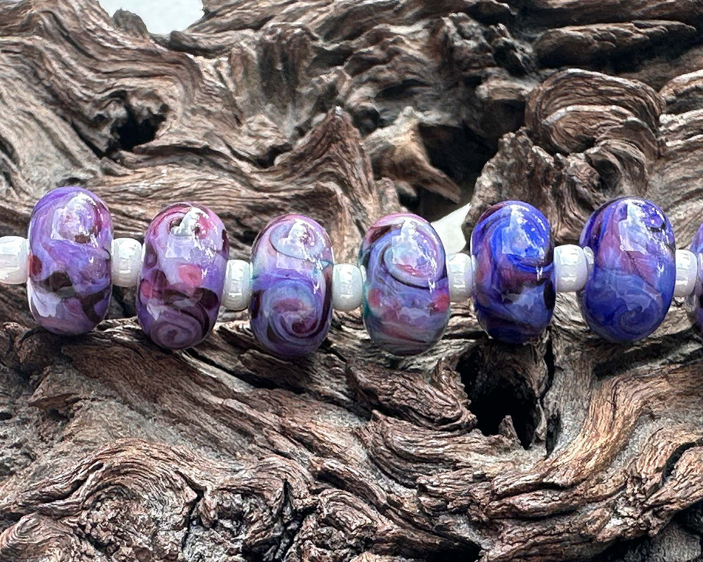 purple lampwork beads