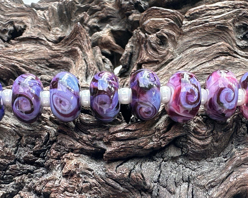 purple lampwork beads