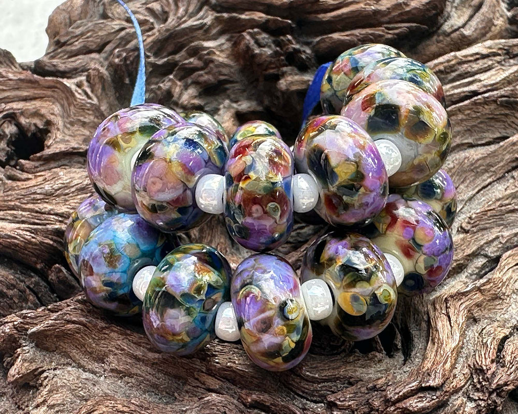 multicolor lampwork beads