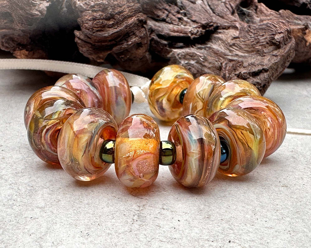 yellow lampwork beads