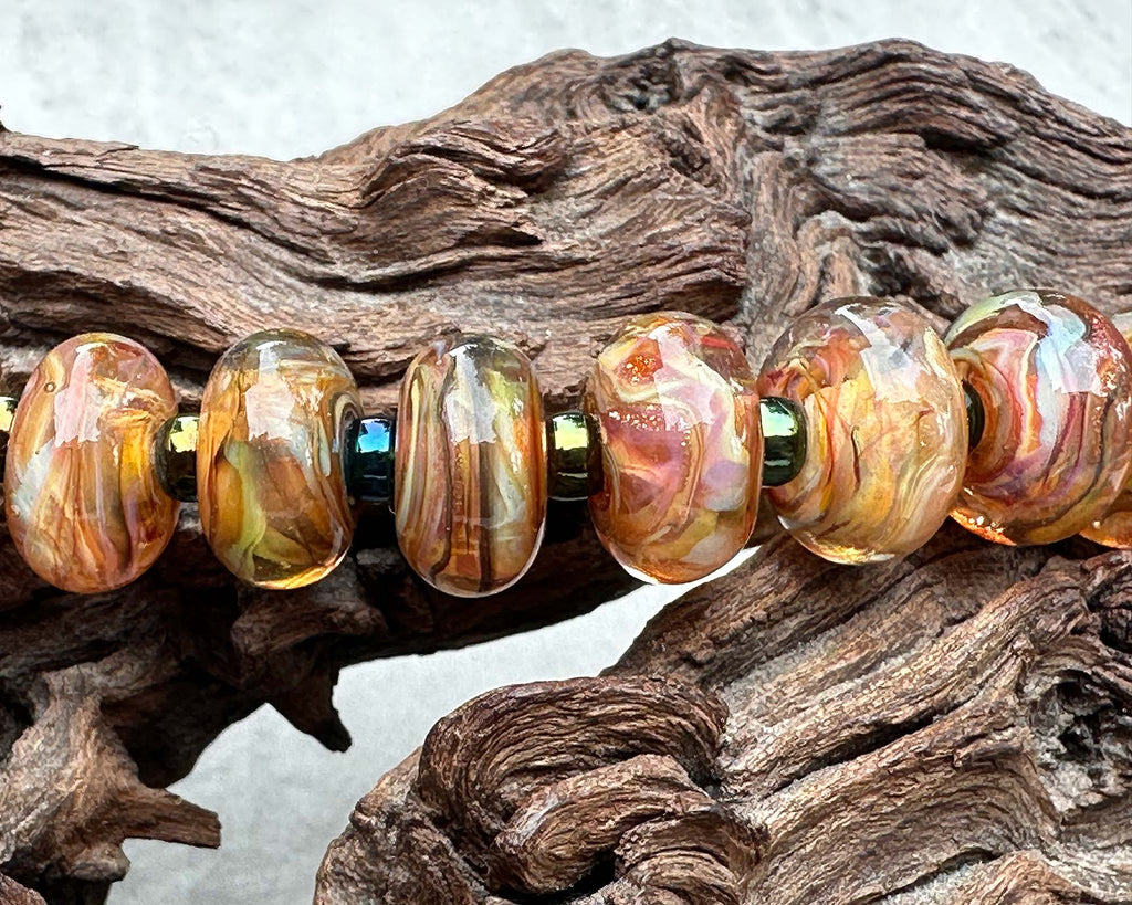 yellow lampwork beads