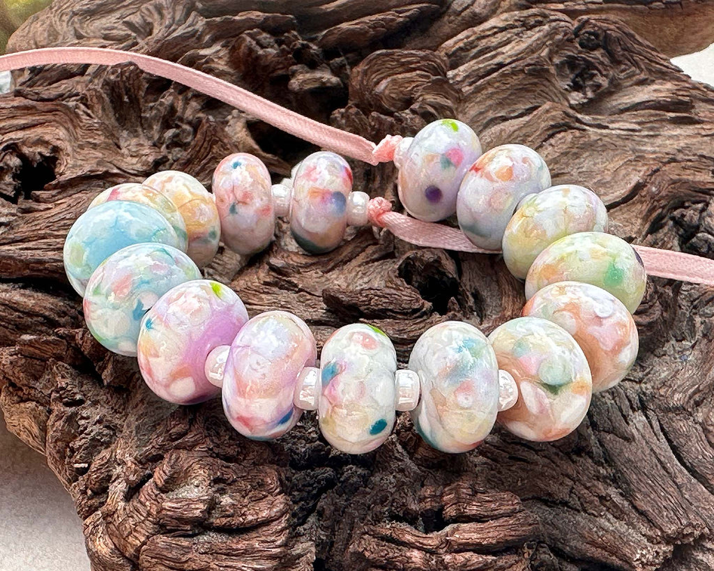 pastel lampwork beads