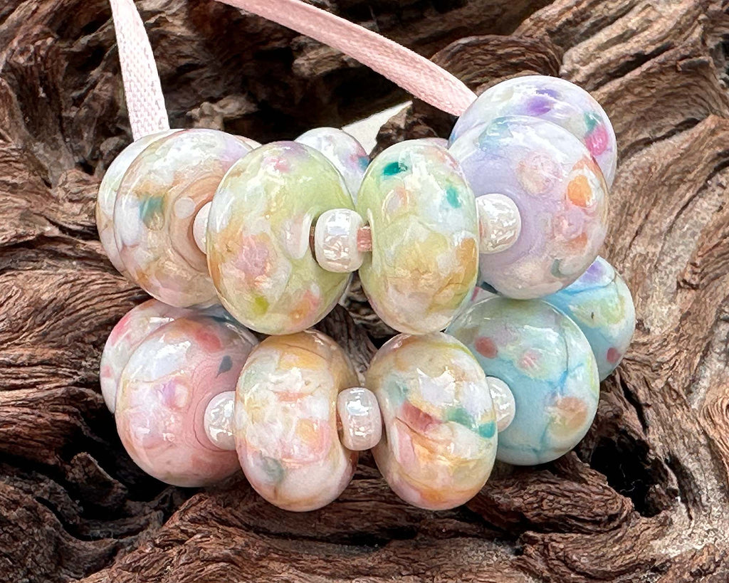 pastel lampwork beads